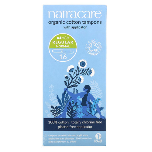 Natracare, Organic Cotton Tampons With Applicator, Regular Normal, 16 Tampons