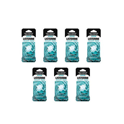 Listerine Ready! Tabs Chewable Mint Tablets with Clean Mint Flavor  Revolutionary 4-Hour Fresh Breath Tablets to Help Fight Bad Breath On-the-Go  Sugar-Free  Alcohol-Free & Kosher  56 ct