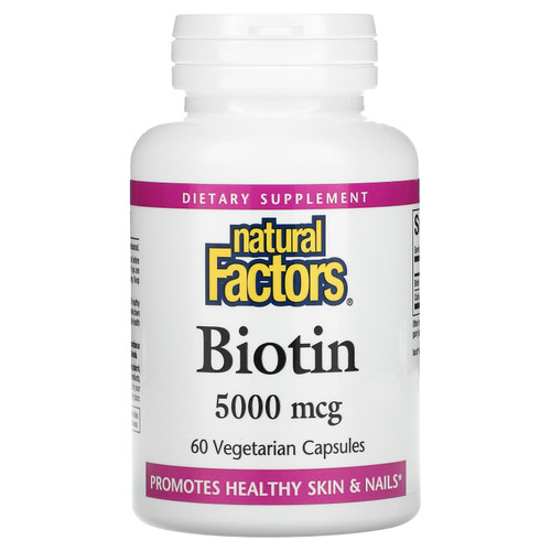 Natural Factors  Biotin  5 000 mcg  60 Vegetarian Capsules