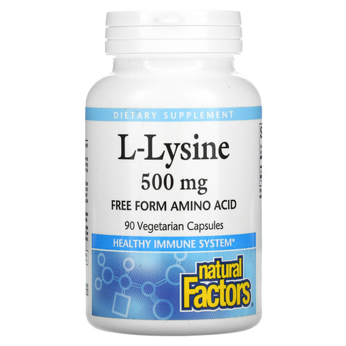 Natural Factors  L-Lysine  500 mg  90 Vegetarian Capsules