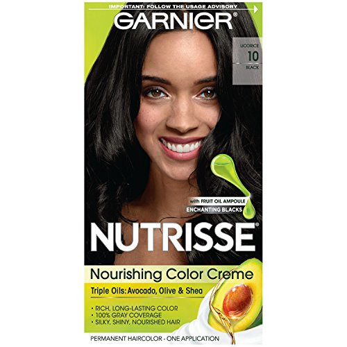 Garnier Nutrisse Nourishing Hair Color Creme  10 Black (Licorice) (Packaging May Vary)