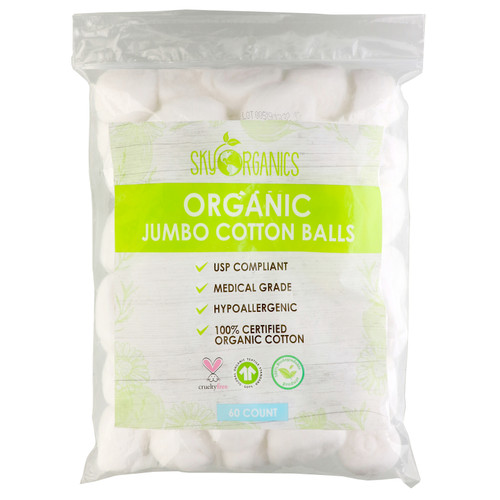 Sky Organics  Organic Jumbo Cotton Balls  60 Count