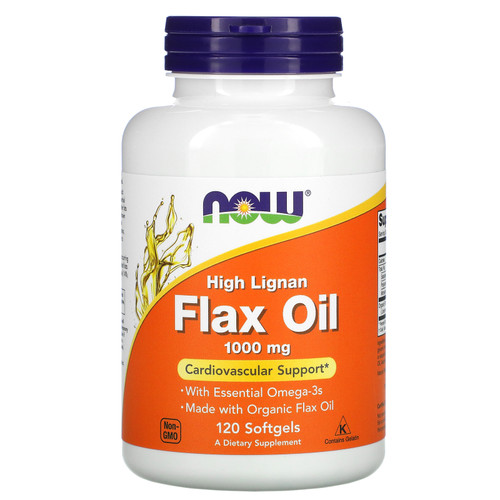 Now Foods  High Lignan Flax Oil  1 000 mg  120 Softgels