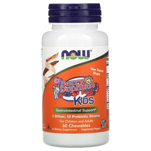 Now Foods  Berry Dophilus  Kids  2 Billion  60 Chewables