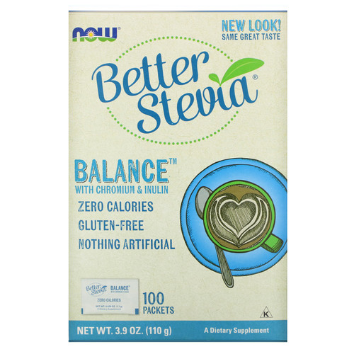 Now Foods  Better Stevia  Balance with Chromium & Inulin  100 Packets  (1.1 g) Each