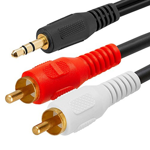 Cmple - 3.5mm Male Stereo to 2 Male RCA Audio Adapter Cable - 6 Feet