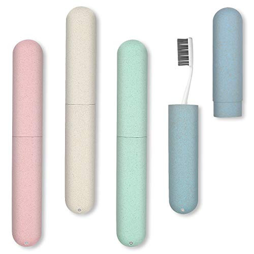 4 Pack Travel Toothbrush Case  NEXCURIO Portable Breathable Toothbrush Holder for Travel/Camping/School/Home
