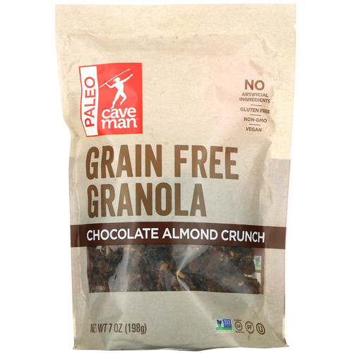 Caveman Foods  Grain Free Granola  Chocolate Almond Crunch  7 oz (198 g)