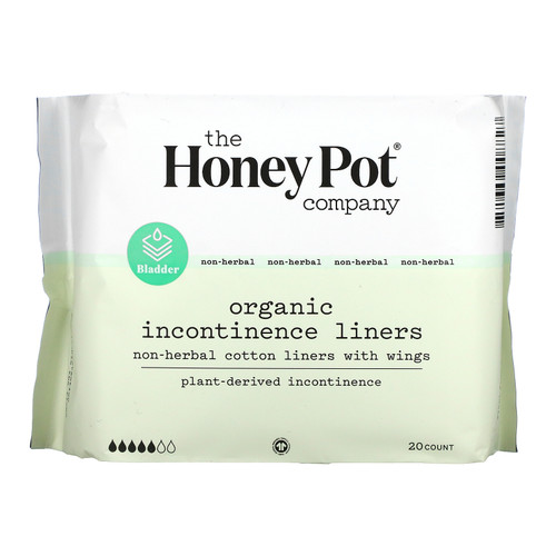 The Honey Pot Company  Non-Herbal Cotton Liners With Wings  Organic Incontinence Liners  20 Count