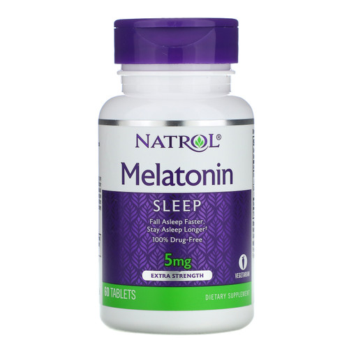 Natrol, Melatonin, Ekstra styrke, 5 mg, 60 tabletter