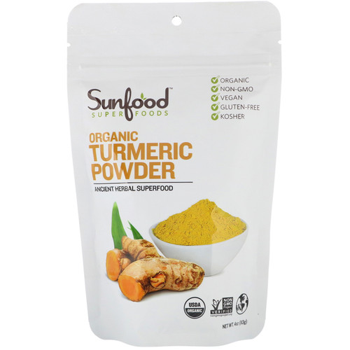Sunfood  Organic Turmeric Powder  4 oz (113 g)