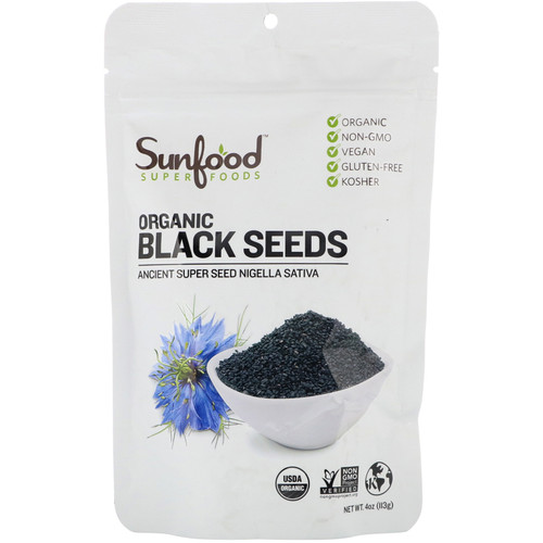 Sunfood  Organic Black Seeds  4 oz (113 g)