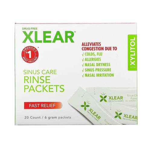 Xlear  Sinus Care Rinse Packets  Fast Relief  20 Count  6 g Each