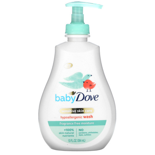 Dove  Baby  Sensitive Skin Care  Hypoallergenic Wash  Fragrance Free  13 fl oz (384 ml)