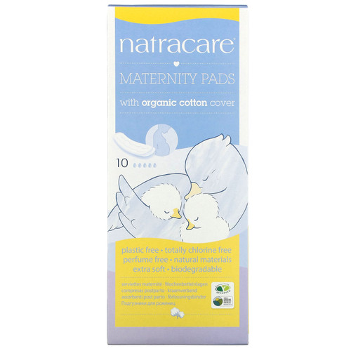 Natracare  Maternity Pads with Organic Cotton Cover  10 Pads