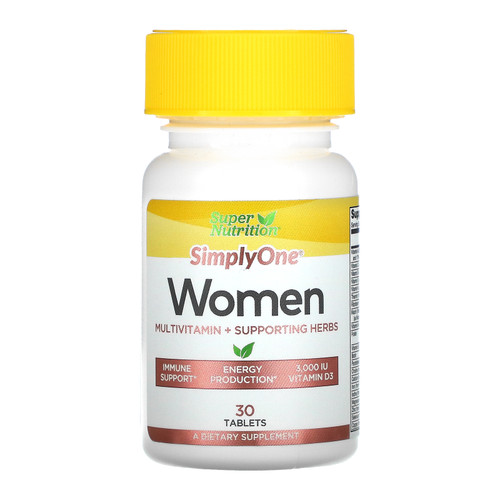 Super Nutrition  SimplyOne  Women  Multivitamin + Supporting Herbs  30 Tablets