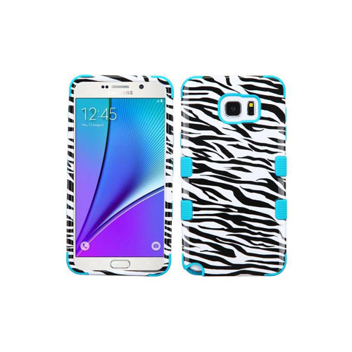 MyBat TUFF Design Case for Samsung Galaxy Note 5 - Zebra Skin/Tropical Teal