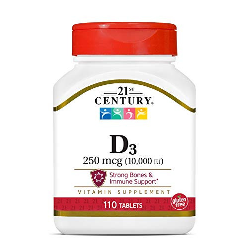 21st Century  Vitamin D3  250 mcg (10 000 IU)  110 Tablets