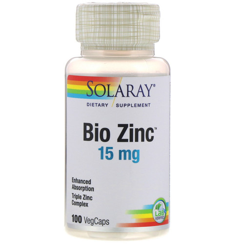 Solaray  Bio Zinc  15 mg  100 VegCaps