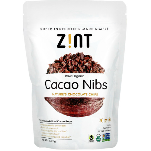 Zint  Raw Organic Cacao Nibs  8 oz (227 g)