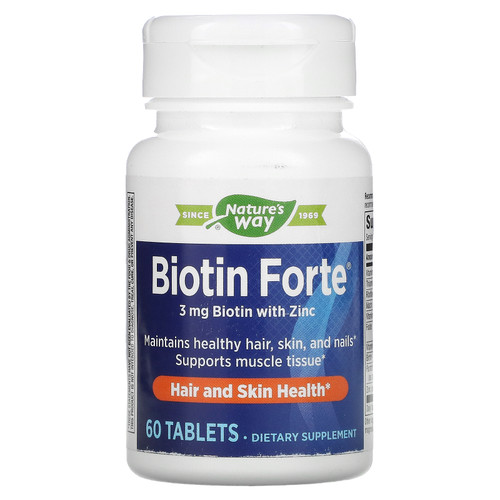 Enzymatic Therapy  Biotin Forte with Zinc  3 mg  60 Tablets