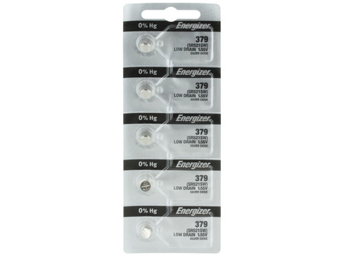 Energizer 379 Silver Oxide Watch Battery SR521SW (5 Batetries)