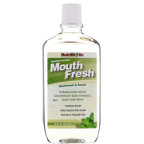 NutriBiotic  Mouth Fresh  Mouthwash & Gargle  Refreshing Peppermint  16 fl oz (473 ml)