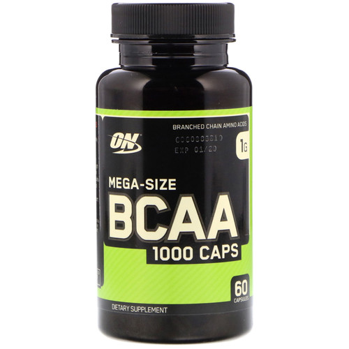 Optimum Nutrition  BCAA 1000 Caps  Mega-Size  1 g  60 Capsules