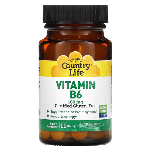 Country Life  Vitamin B6  100 mg  100 Tablets