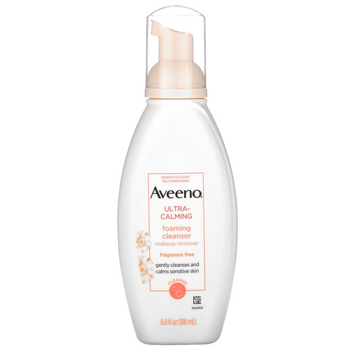 Aveeno  Ultra-Calming Foaming Cleanser  Fragrance Free  6.0 fl oz (180 ml)