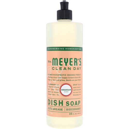 Mrs. Meyers Clean Day  Dish Soap  Geranium Scent  16 fl oz (473 ml)