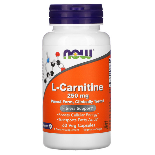 Now Foods  L-Carnitine  250 mg  60 Veg Capsules