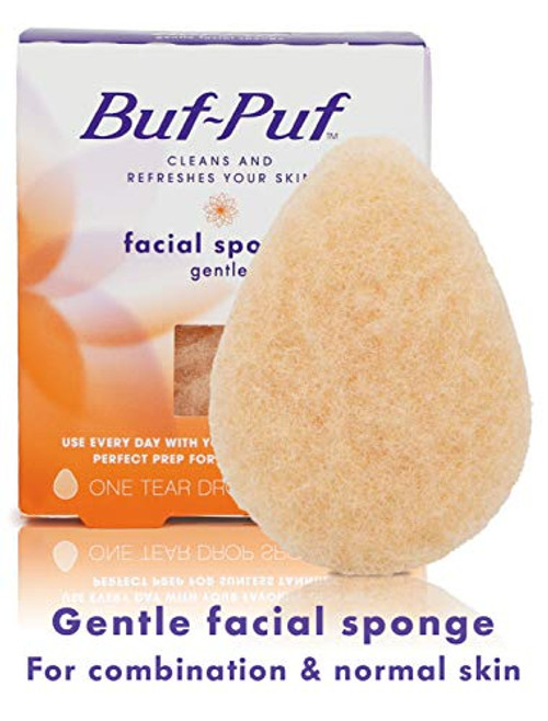 Buf-Puf Gentle Facial Sponge, Exfoliating, Dermatologist Tested, Reusable, Removes Deep-Down Dirt that can Cause Breakouts and Blackheads, 1 Count