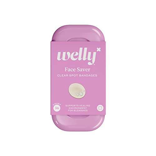 Welly Bandages - Adhesivo hidrocoloide para protectores faciales, transparente, con forma de punto pequeño, 36 unidades