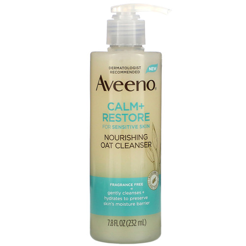 Aveeno  Calm + Restore  Nourishing Oat Cleanser  Fragrance Free  7.8 fl oz (232 ml)