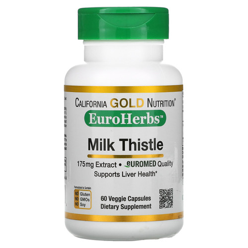 California Gold Nutrition, Milk Thistle Extract, EuroHerbs, European Quality, 175 mg, 60 Veggie Capsules