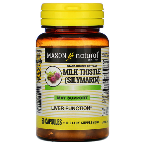 Mason Natural  Milk Thistle (Silymarin)  Standardized Extract  60 Capsules