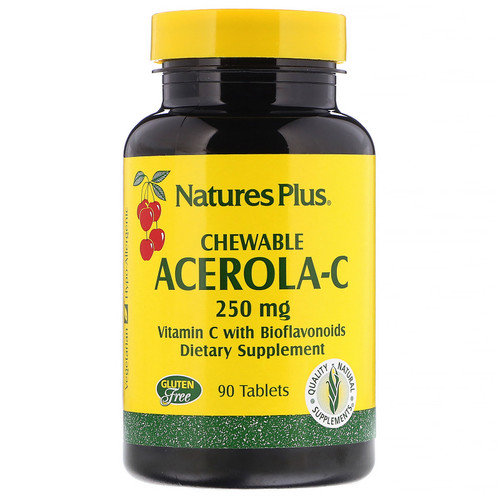 Nature's Plus  Acerola-C  Chewable  250 mg  90 Tablets