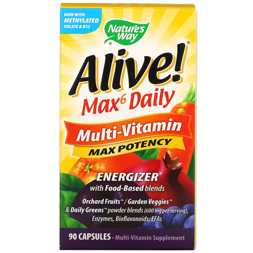 Nature's Way, Alive! Max6 Daily, Multi-Vitamin, 90 Capsules