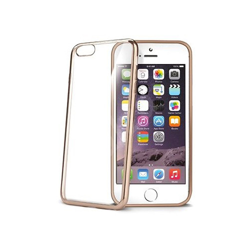 5 Pack -Celly Soft Transparent Laser Cover for iPhone 6/6S - Gold