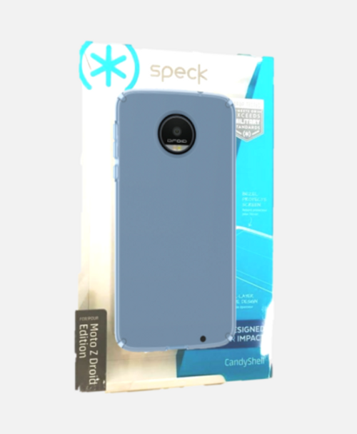 5 Pack -Speck CandyShell Case for Moto Z Droid - Clear Rainstorm Blue