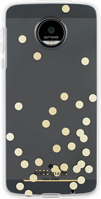 kate spade new york Flexible Hardshell Case for Moto Z Droid - Confetti Dot Gold Foil/Clear