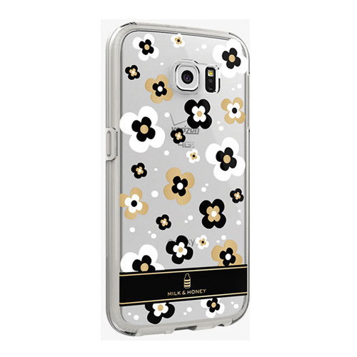 5 Pack -Milk And Honey Clear Cover Case for Samsung Galaxy S6 (Gold Flower)