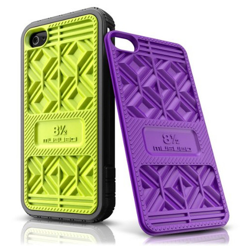 5 Pack -Musubo Sneaker Case for Apple iPhone 4/4S- Lime & Purple