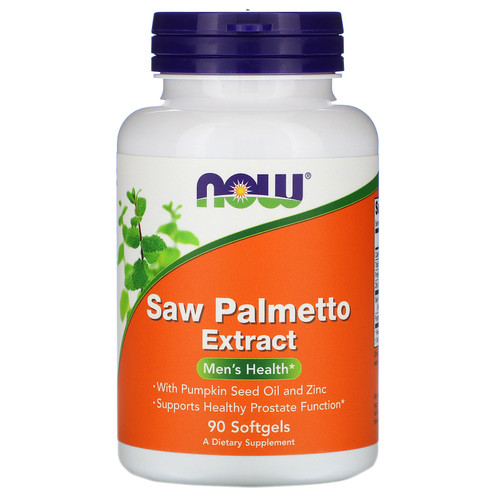 Now Foods  Saw Palmetto Extract  With Pumpkin Seed Oil and Zinc  160 mg   90 Softgels