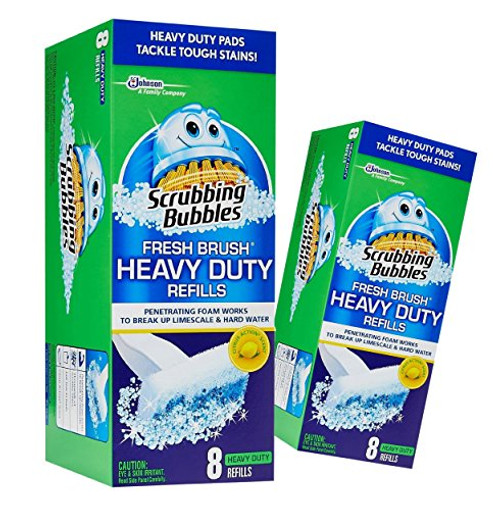 (2 Pack) Scrubbing Bubbles  Fresh Brush HEAVY DUTY Refills  8 ct. ea.
