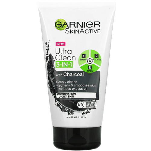 Garnier  SkinActive  Ultra Clean 3-In-1 with Charcoal  4.4 fl oz (132 ml)