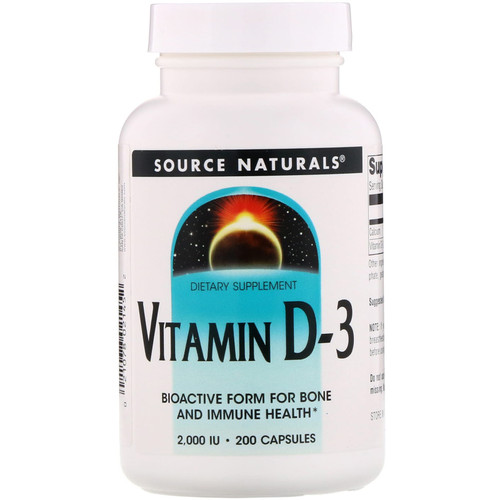 Source Naturals  Vitamin D-3  2 000 IU  200 Capsules