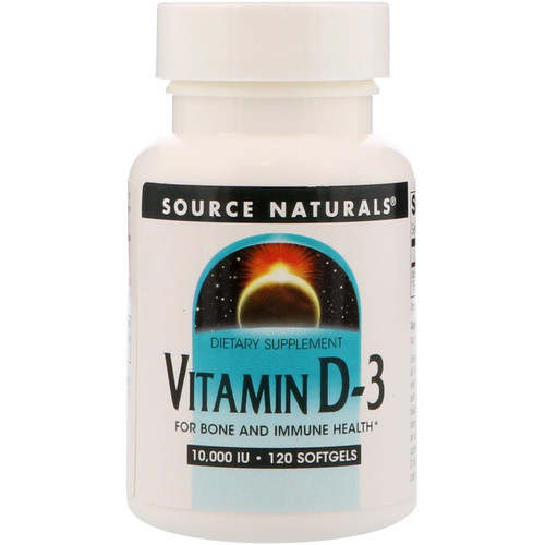 Source Naturals  Vitamin D-3  10 000 IU  120 Softgels