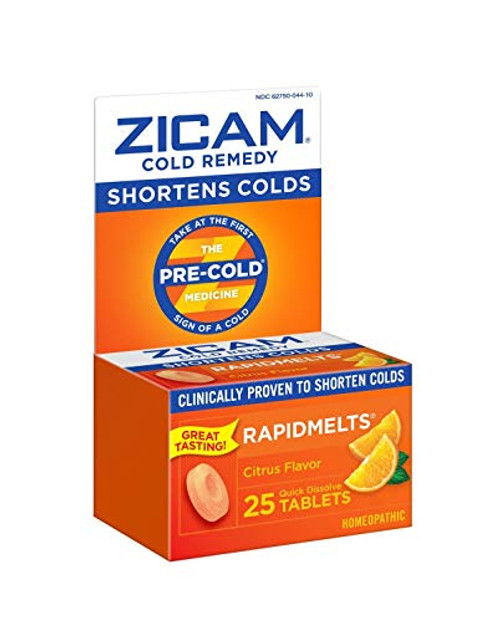 Zicam Cold Remedy Zinc Rapidmelts  Citrus Flavor  25 Count (Pack of 1)